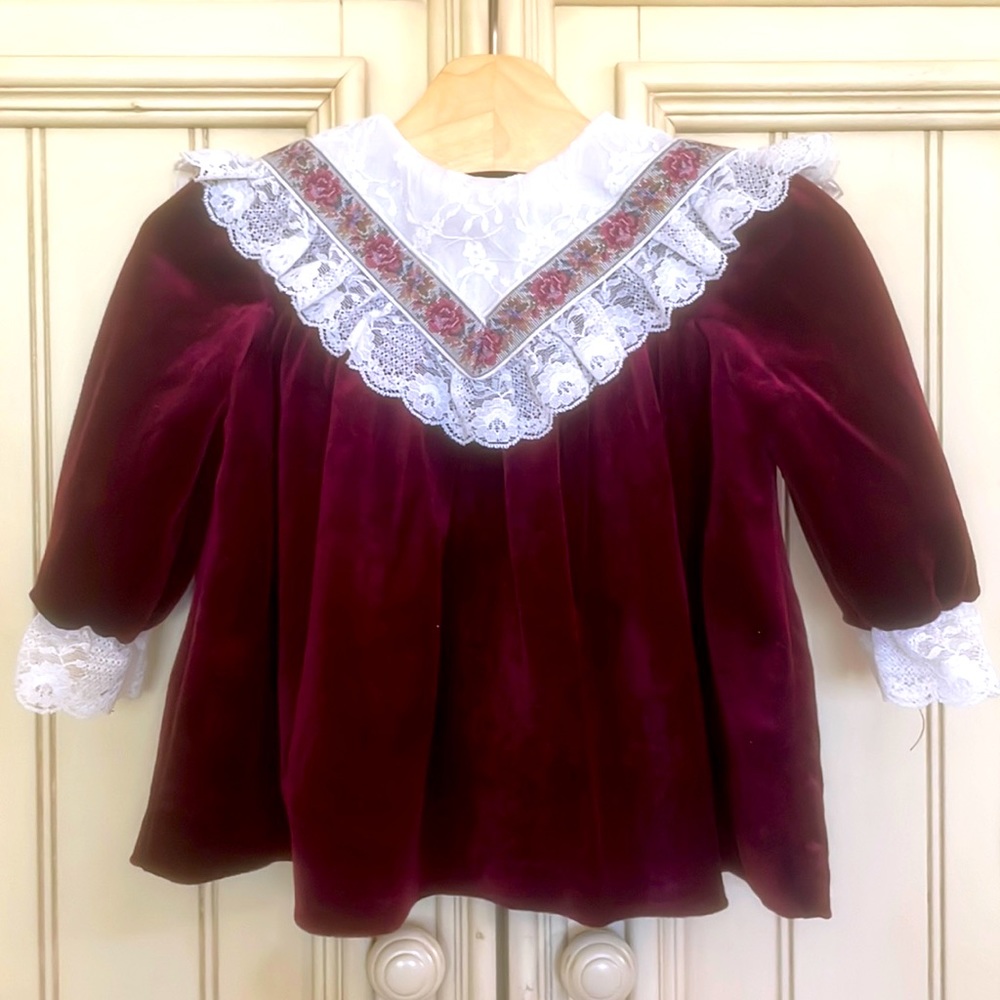 Vintage velour baby dress